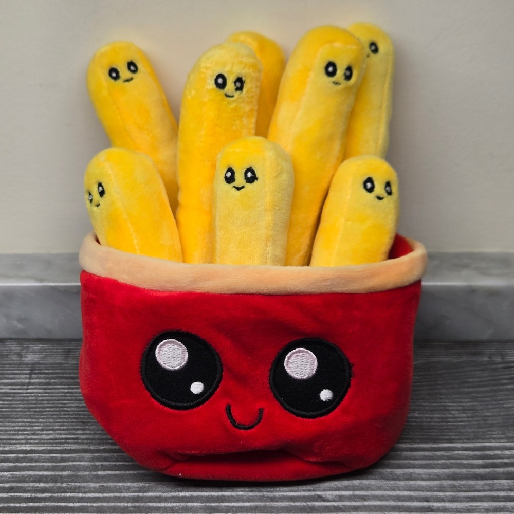 PLOOFS, Series 1, 2 in 1 Snack Pals French Fries Plush Toy,‎ Removable Fry, Cute